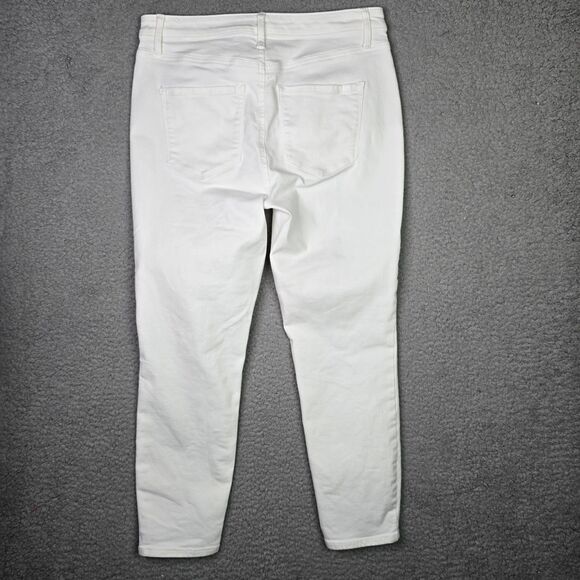 Talbots White Jeans Womens Size 4 Jegging Crop Pockets Denim Skinny - Picture 3 of 9